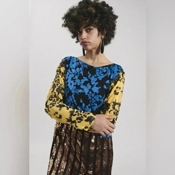 Rachel Comey Dancando Sequin Dress Size 00 Color Black Blue